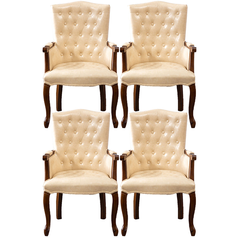 Wood French Country Dining Arm Chair with Color Cushion Parsons Chair for Home Off-White 4 Piece Set Clearhalo ' kitchen&dining_furn' 'Dining Chairs' 'Dining Tables & Seating' 'dining_chair' 'furn' 'furn_dining_chair' 'Furniture' 'furniture_dining_chair' 'Kitchen & Dining Furniture' 'kitchen' 3494219