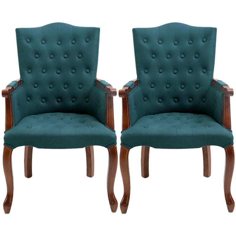 Wood French Country Dining Arm Chair with Color Cushion Parsons Chair for Home Purplish Blue 2 Piece Set Clearhalo ' kitchen&dining_furn' 'Dining Chairs' 'Dining Tables & Seating' 'dining_chair' 'furn' 'furn_dining_chair' 'Furniture' 'furniture_dining_chair' 'Kitchen & Dining Furniture' 'kitchen' 3494222