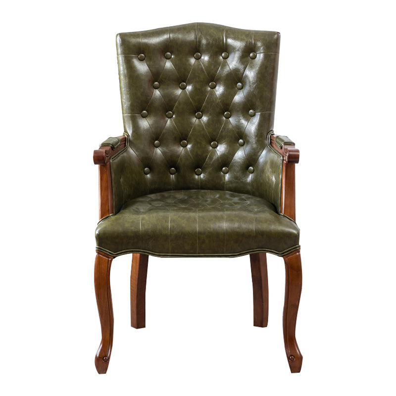 Wood French Country Dining Arm Chair with Color Cushion Parsons Chair for Home Army Green 1 Piece Clearhalo ' kitchen&dining_furn' 'Dining Chairs' 'Dining Tables & Seating' 'dining_chair' 'furn' 'furn_dining_chair' 'Furniture' 'furniture_dining_chair' 'Kitchen & Dining Furniture' 'kitchen' 3494227