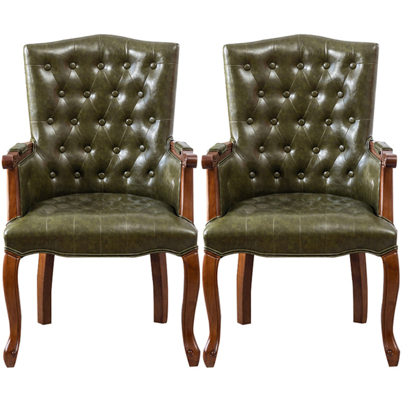 Wood French Country Dining Arm Chair with Color Cushion Parsons Chair for Home Army Green 2 Piece Set Clearhalo ' kitchen&dining_furn' 'Dining Chairs' 'Dining Tables & Seating' 'dining_chair' 'furn' 'furn_dining_chair' 'Furniture' 'furniture_dining_chair' 'Kitchen & Dining Furniture' 'kitchen' 3494229