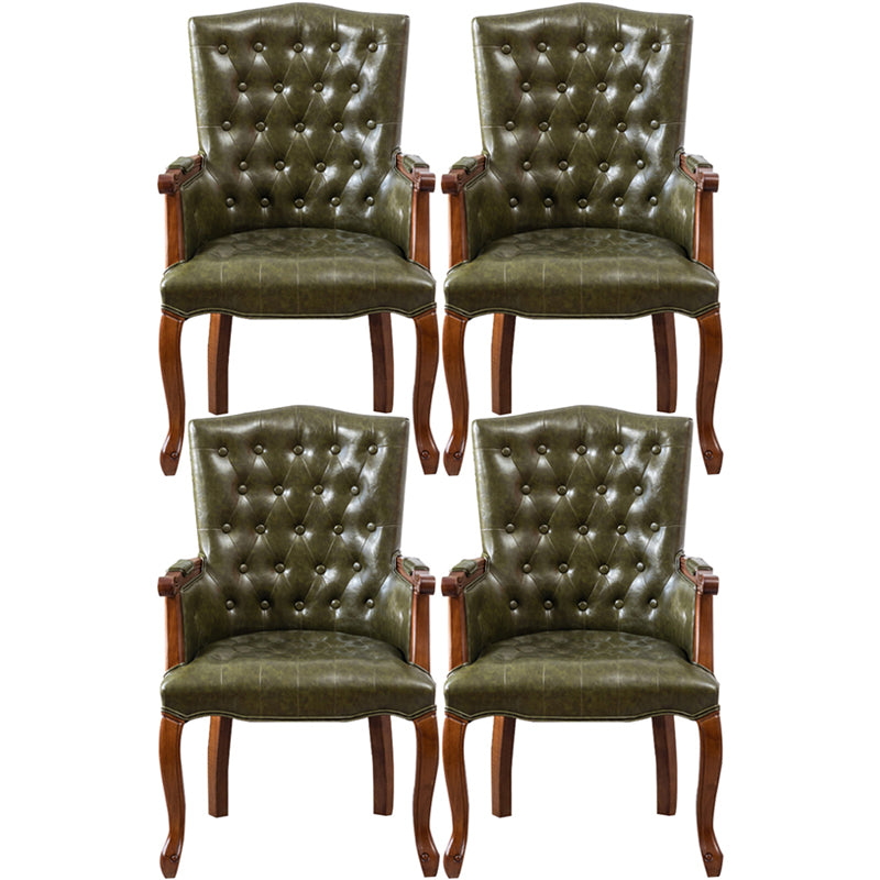 Wood French Country Dining Arm Chair with Color Cushion Parsons Chair for Home Army Green 4 Piece Set Clearhalo ' kitchen&dining_furn' 'Dining Chairs' 'Dining Tables & Seating' 'dining_chair' 'furn' 'furn_dining_chair' 'Furniture' 'furniture_dining_chair' 'Kitchen & Dining Furniture' 'kitchen' 3494230