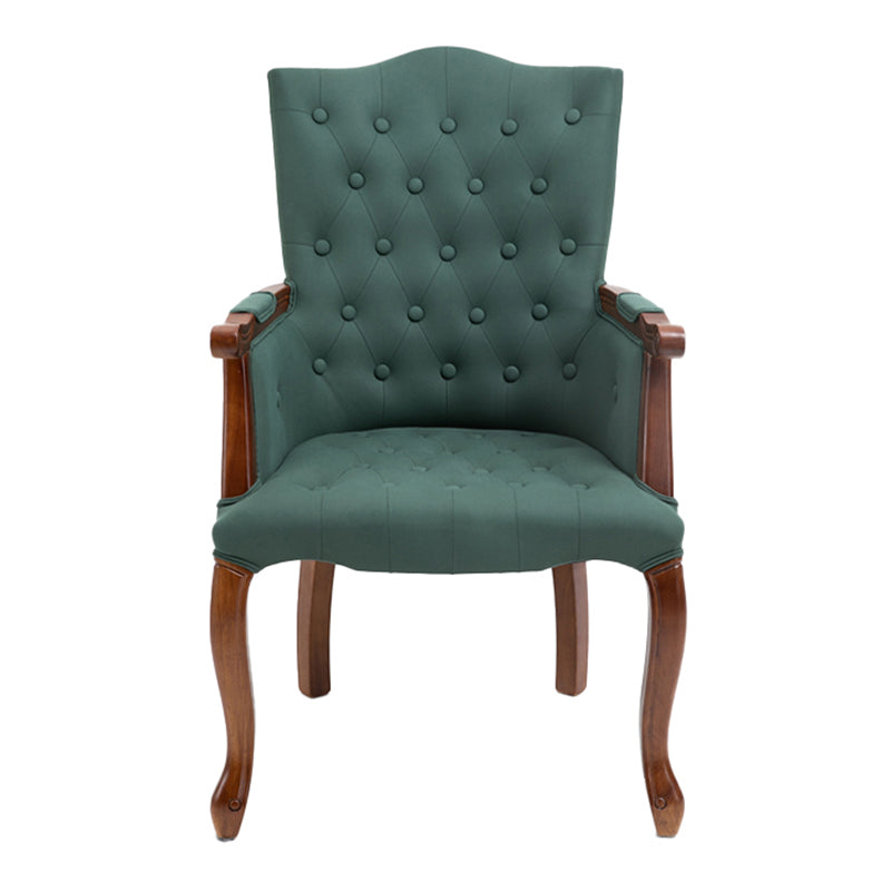 Wood French Country Dining Arm Chair with Color Cushion Parsons Chair for Home Green 1 Piece Clearhalo ' kitchen&dining_furn' 'Dining Chairs' 'Dining Tables & Seating' 'dining_chair' 'furn' 'furn_dining_chair' 'Furniture' 'furniture_dining_chair' 'Kitchen & Dining Furniture' 'kitchen' 3494234