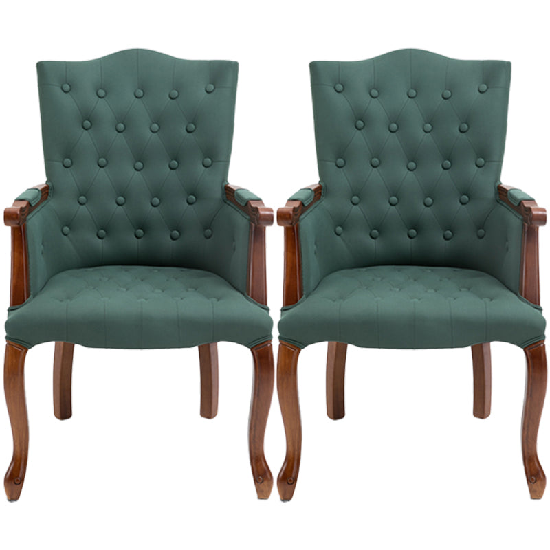 Wood French Country Dining Arm Chair with Color Cushion Parsons Chair for Home Green 2 Piece Set Clearhalo ' kitchen&dining_furn' 'Dining Chairs' 'Dining Tables & Seating' 'dining_chair' 'furn' 'furn_dining_chair' 'Furniture' 'furniture_dining_chair' 'Kitchen & Dining Furniture' 'kitchen' 3494235