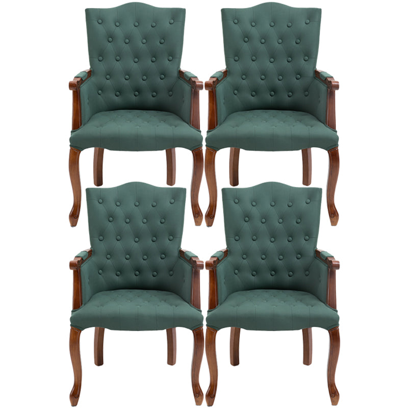 Wood French Country Dining Arm Chair with Color Cushion Parsons Chair for Home Green 4 Piece Set Clearhalo ' kitchen&dining_furn' 'Dining Chairs' 'Dining Tables & Seating' 'dining_chair' 'furn' 'furn_dining_chair' 'Furniture' 'furniture_dining_chair' 'Kitchen & Dining Furniture' 'kitchen' 3494236