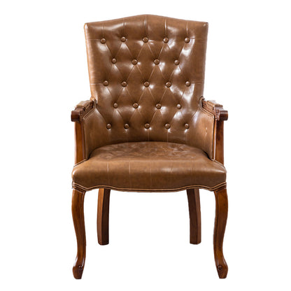 Wood French Country Dining Arm Chair with Color Cushion Parsons Chair for Home Khaki 1 Piece Clearhalo ' kitchen&dining_furn' 'Dining Chairs' 'Dining Tables & Seating' 'dining_chair' 'furn' 'furn_dining_chair' 'Furniture' 'furniture_dining_chair' 'Kitchen & Dining Furniture' 'kitchen' 3494240