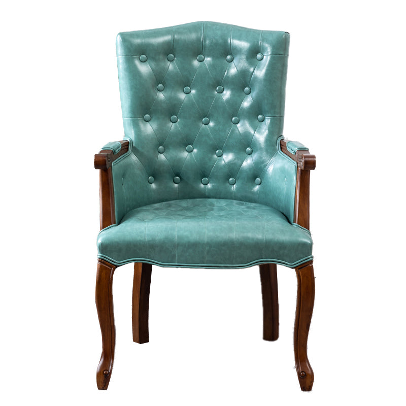 Wood French Country Dining Arm Chair with Color Cushion Parsons Chair for Home Blue 1 Piece Clearhalo ' kitchen&dining_furn' 'Dining Chairs' 'Dining Tables & Seating' 'dining_chair' 'furn' 'furn_dining_chair' 'Furniture' 'furniture_dining_chair' 'Kitchen & Dining Furniture' 'kitchen' 3494243