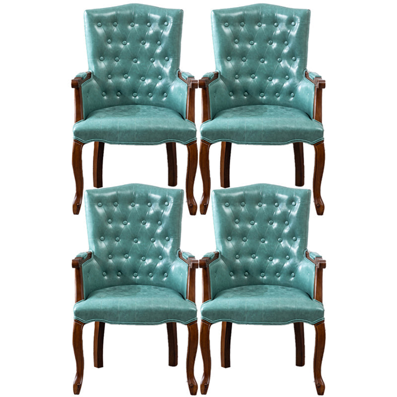 Wood French Country Dining Arm Chair with Color Cushion Parsons Chair for Home Blue 4 Piece Set Clearhalo ' kitchen&dining_furn' 'Dining Chairs' 'Dining Tables & Seating' 'dining_chair' 'furn' 'furn_dining_chair' 'Furniture' 'furniture_dining_chair' 'Kitchen & Dining Furniture' 'kitchen' 3494245