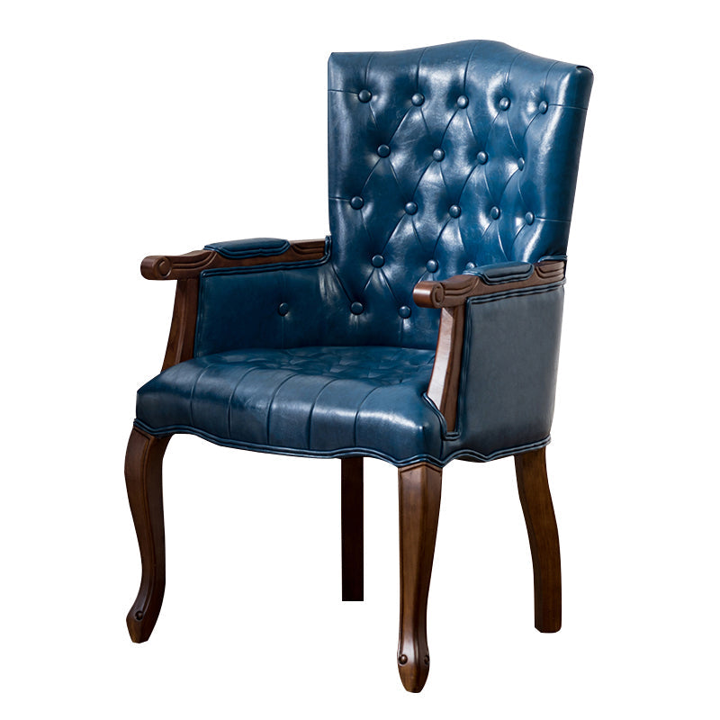 Wood French Country Dining Arm Chair with Color Cushion Parsons Chair for Home Royal Blue 1 Piece Clearhalo ' kitchen&dining_furn' 'Dining Chairs' 'Dining Tables & Seating' 'dining_chair' 'furn' 'furn_dining_chair' 'Furniture' 'furniture_dining_chair' 'Kitchen & Dining Furniture' 'kitchen' 3494246
