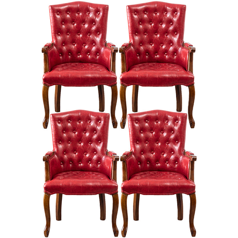 Wood French Country Dining Arm Chair with Color Cushion Parsons Chair for Home Red 4 Piece Set Clearhalo ' kitchen&dining_furn' 'Dining Chairs' 'Dining Tables & Seating' 'dining_chair' 'furn' 'furn_dining_chair' 'Furniture' 'furniture_dining_chair' 'Kitchen & Dining Furniture' 'kitchen' 3494254