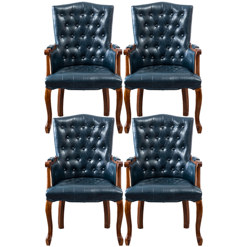 Wood French Country Dining Arm Chair with Color Cushion Parsons Chair for Home Navy 4 Piece Set Clearhalo ' kitchen&dining_furn' 'Dining Chairs' 'Dining Tables & Seating' 'dining_chair' 'furn' 'furn_dining_chair' 'Furniture' 'furniture_dining_chair' 'Kitchen & Dining Furniture' 'kitchen' 3494260