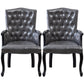 Wood French Country Dining Arm Chair with Color Cushion Parsons Chair for Home Black-Gray 2 Piece Set Clearhalo ' kitchen&dining_furn' 'Dining Chairs' 'Dining Tables & Seating' 'dining_chair' 'furn' 'furn_dining_chair' 'Furniture' 'furniture_dining_chair' 'Kitchen & Dining Furniture' 'kitchen' 3494262