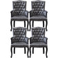 Wood French Country Dining Arm Chair with Color Cushion Parsons Chair for Home Black-Gray 4 Piece Set Clearhalo ' kitchen&dining_furn' 'Dining Chairs' 'Dining Tables & Seating' 'dining_chair' 'furn' 'furn_dining_chair' 'Furniture' 'furniture_dining_chair' 'Kitchen & Dining Furniture' 'kitchen' 3494263