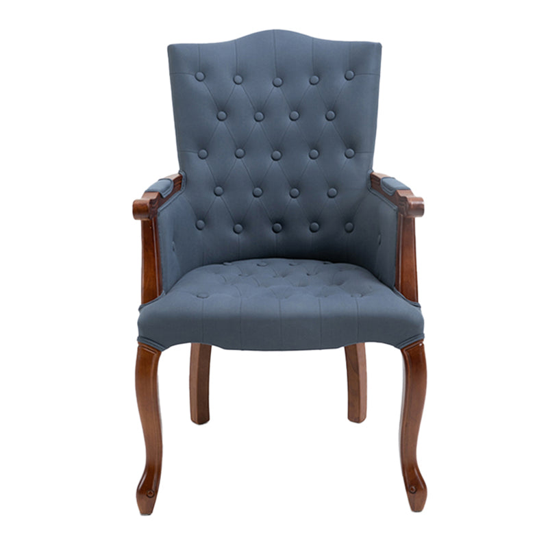 Wood French Country Dining Arm Chair with Color Cushion Parsons Chair for Home Peacock Blue 1 Piece Clearhalo ' kitchen&dining_furn' 'Dining Chairs' 'Dining Tables & Seating' 'dining_chair' 'furn' 'furn_dining_chair' 'Furniture' 'furniture_dining_chair' 'Kitchen & Dining Furniture' 'kitchen' 3494267