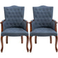 Wood French Country Dining Arm Chair with Color Cushion Parsons Chair for Home Peacock Blue 2 Piece Set Clearhalo ' kitchen&dining_furn' 'Dining Chairs' 'Dining Tables & Seating' 'dining_chair' 'furn' 'furn_dining_chair' 'Furniture' 'furniture_dining_chair' 'Kitchen & Dining Furniture' 'kitchen' 3494268