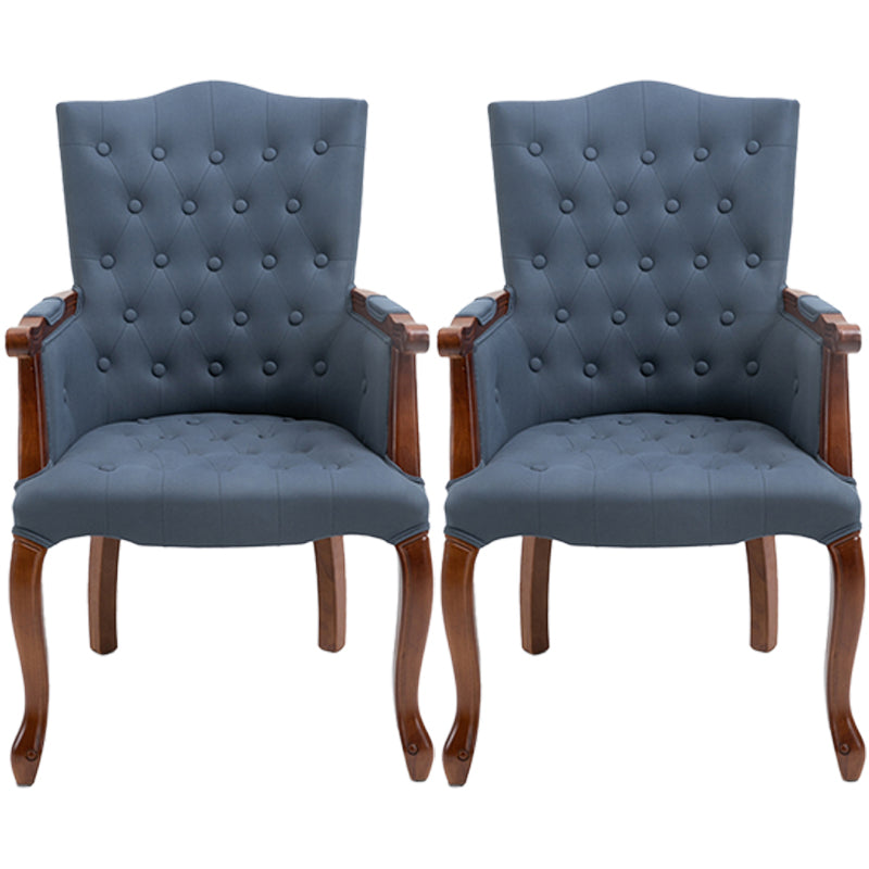 Wood French Country Dining Arm Chair with Color Cushion Parsons Chair for Home Peacock Blue 2 Piece Set Clearhalo ' kitchen&dining_furn' 'Dining Chairs' 'Dining Tables & Seating' 'dining_chair' 'furn' 'furn_dining_chair' 'Furniture' 'furniture_dining_chair' 'Kitchen & Dining Furniture' 'kitchen' 3494268