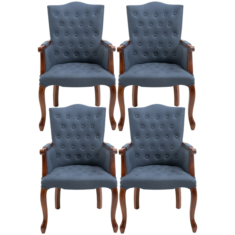 Wood French Country Dining Arm Chair with Color Cushion Parsons Chair for Home Peacock Blue 4 Piece Set Clearhalo ' kitchen&dining_furn' 'Dining Chairs' 'Dining Tables & Seating' 'dining_chair' 'furn' 'furn_dining_chair' 'Furniture' 'furniture_dining_chair' 'Kitchen & Dining Furniture' 'kitchen' 3494269