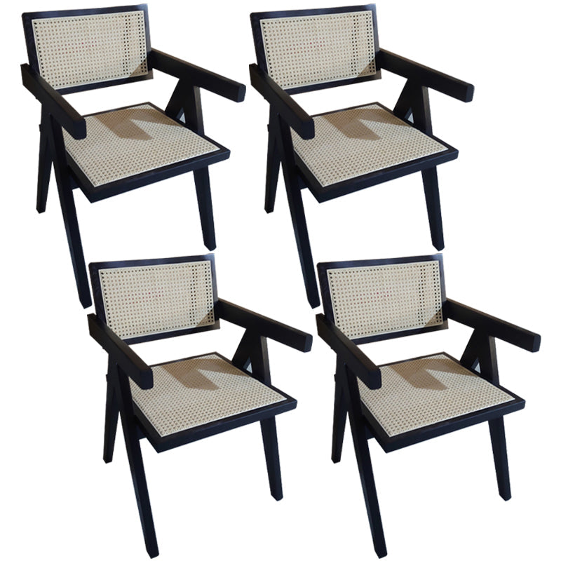 Modern Style Ash Wood Kitchen Dining Chairs Open Back Dining Side Chair Black 4 Piece Set Clearhalo ' kitchen&dining_furn' 'Dining Chairs' 'Dining Tables & Seating' 'dining_chair' 'furn' 'furn_dining_chair' 'Furniture' 'furniture_dining_chair' 'Kitchen & Dining Furniture' 'kitchen' 3494272