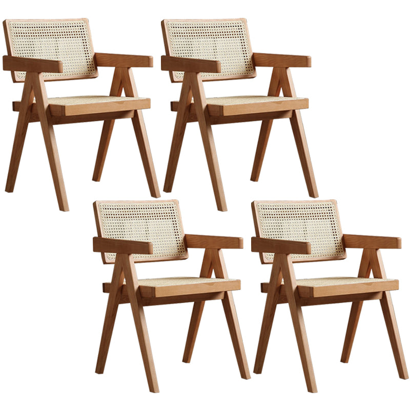 Modern Style Ash Wood Kitchen Dining Chairs Open Back Dining Side Chair Walnut 4 Piece Set Clearhalo ' kitchen&dining_furn' 'Dining Chairs' 'Dining Tables & Seating' 'dining_chair' 'furn' 'furn_dining_chair' 'Furniture' 'furniture_dining_chair' 'Kitchen & Dining Furniture' 'kitchen' 3494287