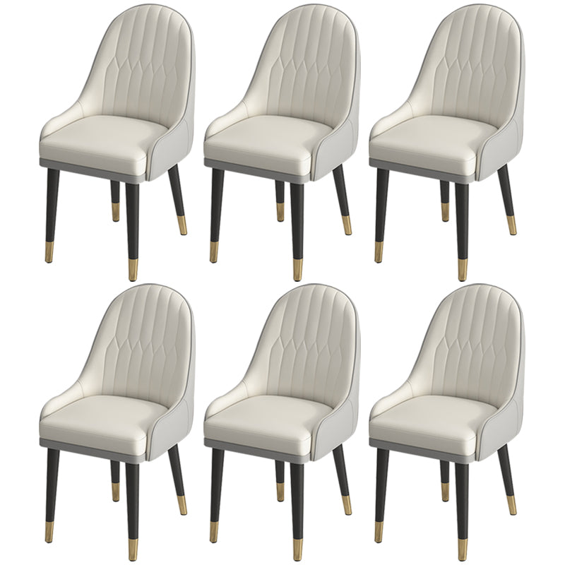 Leather Modern Dining Arm Chair with Color Cushion Parsons Chair for Home White 6 Piece Set Clearhalo ' kitchen&dining_furn' 'Dining Chairs' 'Dining Tables & Seating' 'dining_chair' 'furn' 'furn_dining_chair' 'Furniture' 'furniture_dining_chair' 'Kitchen & Dining Furniture' 'kitchen' 3494296