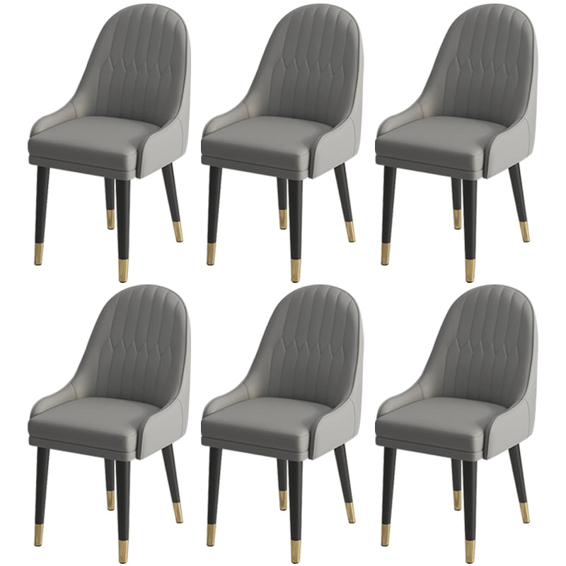 Leather Modern Dining Arm Chair with Color Cushion Parsons Chair for Home Grey 6 Piece Set Clearhalo ' kitchen&dining_furn' 'Dining Chairs' 'Dining Tables & Seating' 'dining_chair' 'furn' 'furn_dining_chair' 'Furniture' 'furniture_dining_chair' 'Kitchen & Dining Furniture' 'kitchen' 3494302