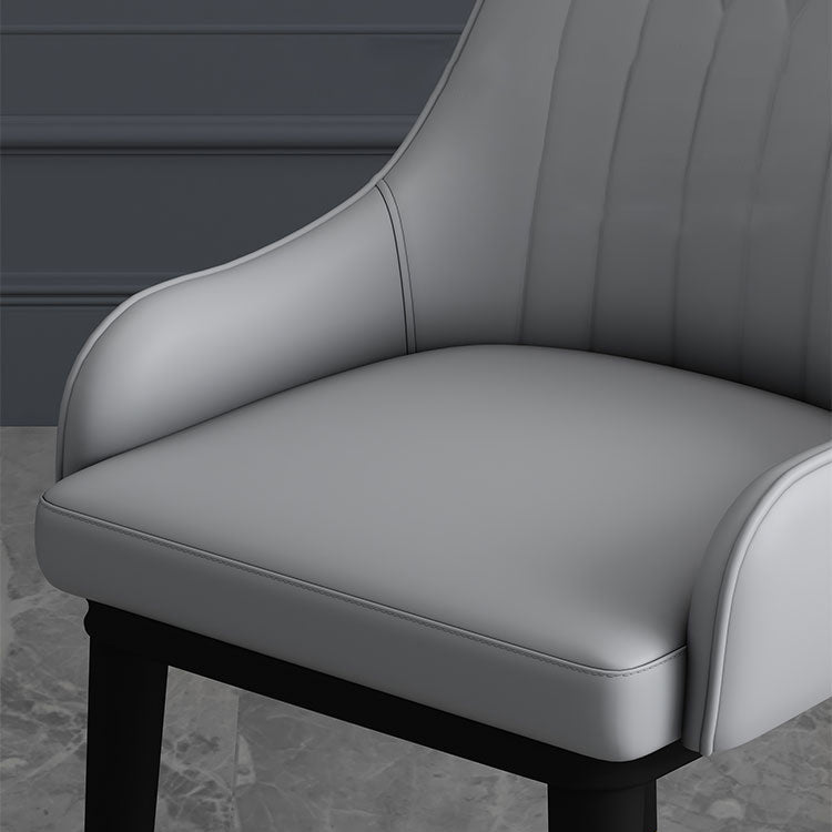 Leather Modern Dining Arm Chair with Color Cushion Parsons Chair for Home Clearhalo ' kitchen&dining_furn' 'Dining Chairs' 'Dining Tables & Seating' 'dining_chair' 'furn' 'furn_dining_chair' 'Furniture' 'furniture_dining_chair' 'Kitchen & Dining Furniture' 'kitchen' 3494305