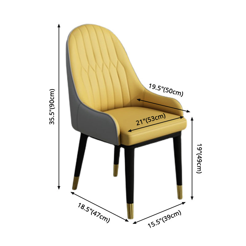 Leather Modern Dining Arm Chair with Color Cushion Parsons Chair for Home Clearhalo ' kitchen&dining_furn' 'Dining Chairs' 'Dining Tables & Seating' 'dining_chair' 'furn' 'furn_dining_chair' 'Furniture' 'furniture_dining_chair' 'Kitchen & Dining Furniture' 'kitchen' 3494308