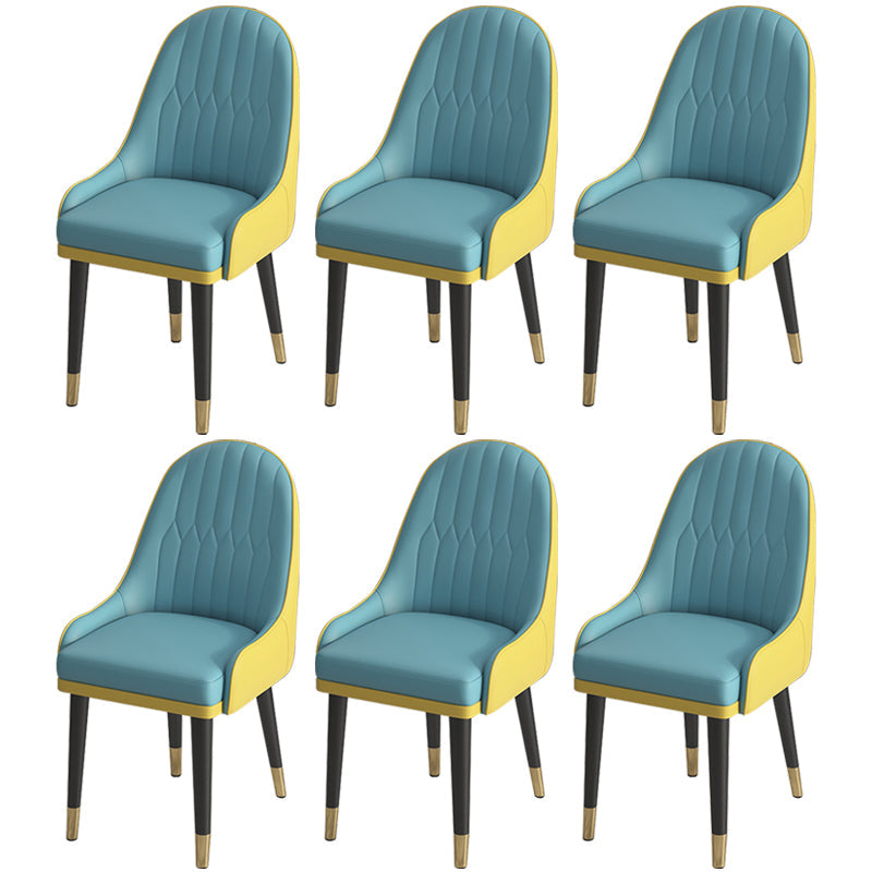 Leather Modern Dining Arm Chair with Color Cushion Parsons Chair for Home Blue 6 Piece Set Clearhalo ' kitchen&dining_furn' 'Dining Chairs' 'Dining Tables & Seating' 'dining_chair' 'furn' 'furn_dining_chair' 'Furniture' 'furniture_dining_chair' 'Kitchen & Dining Furniture' 'kitchen' 3494312