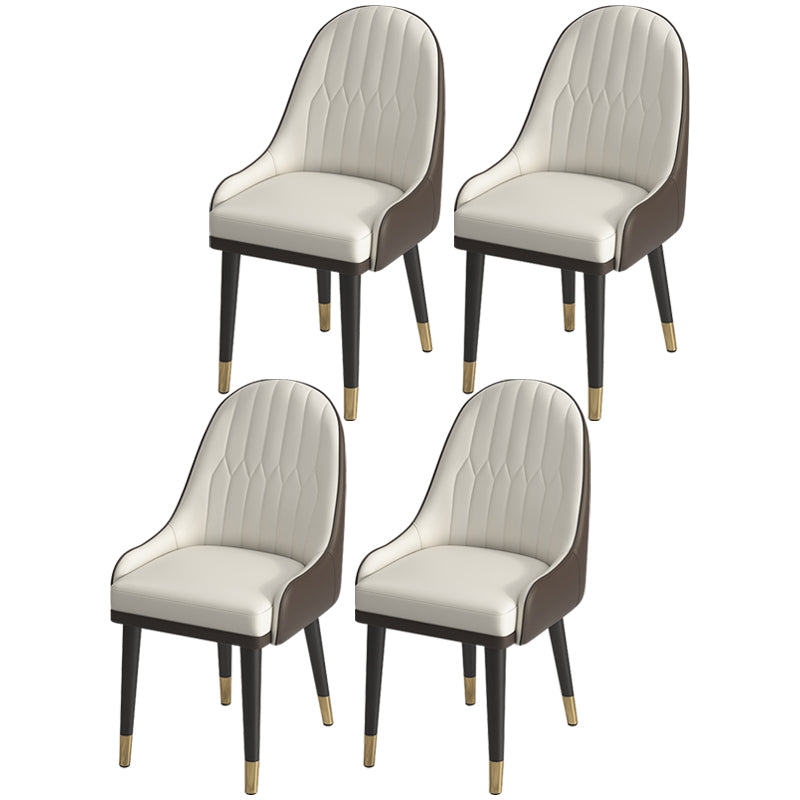 Leather Modern Dining Arm Chair with Color Cushion Parsons Chair for Home Coffee 4 Piece Set Clearhalo ' kitchen&dining_furn' 'Dining Chairs' 'Dining Tables & Seating' 'dining_chair' 'furn' 'furn_dining_chair' 'Furniture' 'furniture_dining_chair' 'Kitchen & Dining Furniture' 'kitchen' 3494317