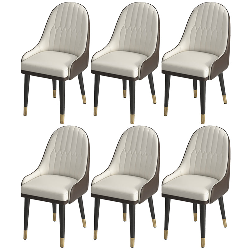 Leather Modern Dining Arm Chair with Color Cushion Parsons Chair for Home Coffee 6 Piece Set Clearhalo ' kitchen&dining_furn' 'Dining Chairs' 'Dining Tables & Seating' 'dining_chair' 'furn' 'furn_dining_chair' 'Furniture' 'furniture_dining_chair' 'Kitchen & Dining Furniture' 'kitchen' 3494318