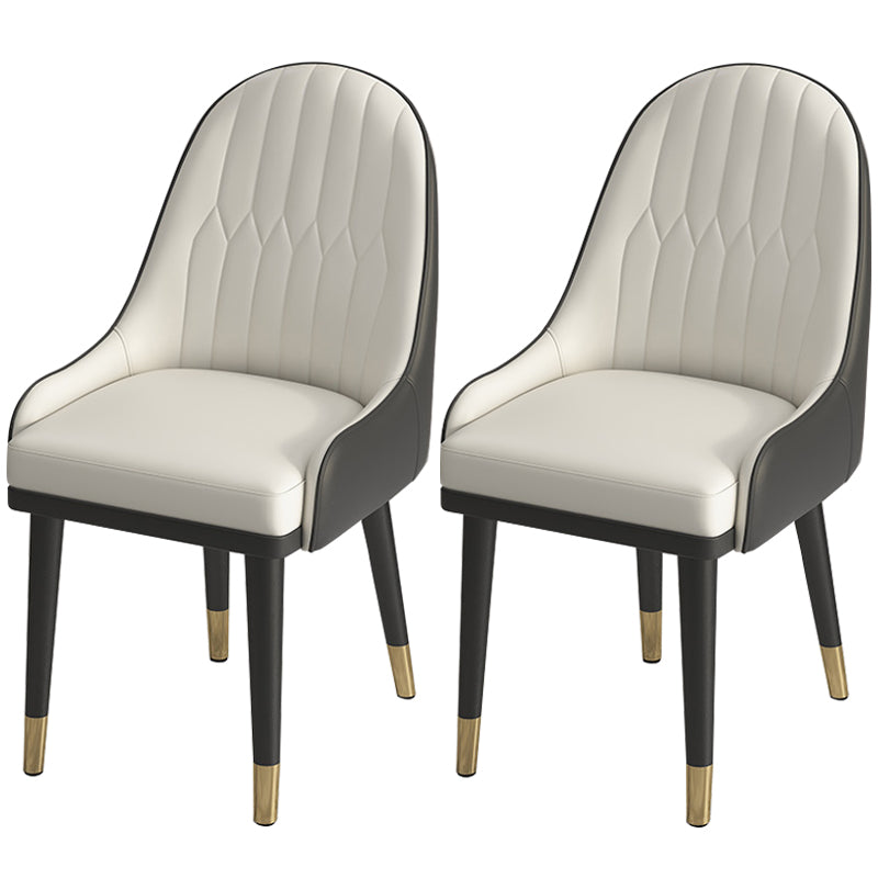 Leather Modern Dining Arm Chair with Color Cushion Parsons Chair for Home Black 2 Piece Set Clearhalo ' kitchen&dining_furn' 'Dining Chairs' 'Dining Tables & Seating' 'dining_chair' 'furn' 'furn_dining_chair' 'Furniture' 'furniture_dining_chair' 'Kitchen & Dining Furniture' 'kitchen' 3494319