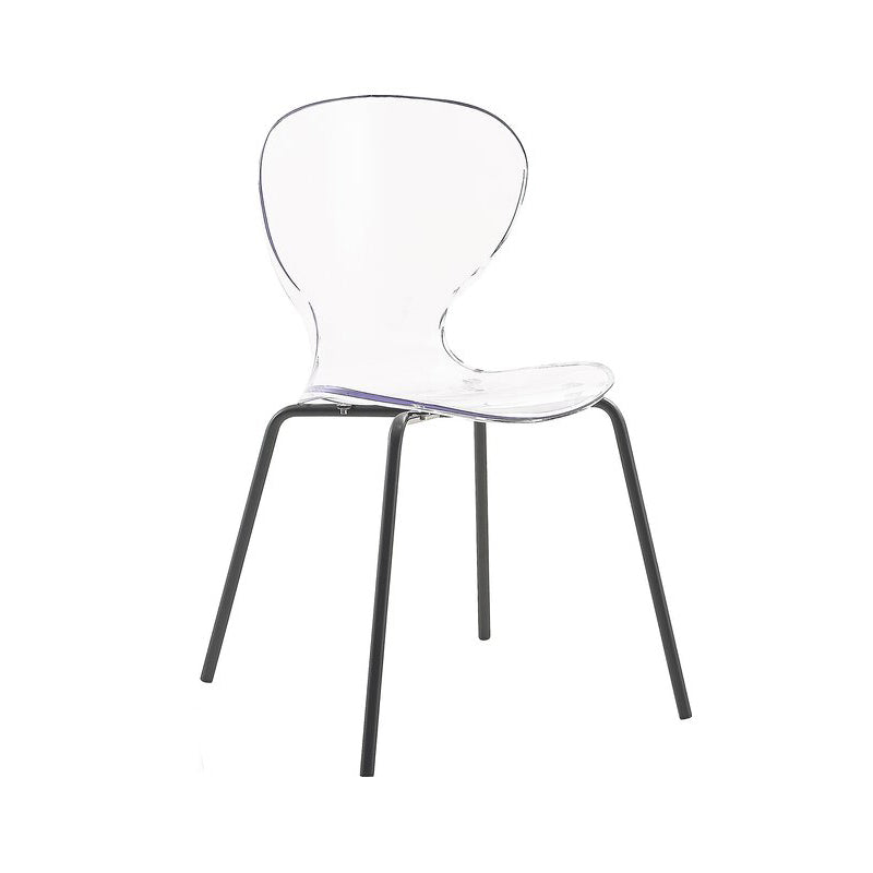 Modern Plastic Solid Back Side Chair 33"H Dining Chair with 4 Legs for Restaurant Clear 1 Piece Clearhalo ' kitchen&dining_furn' 'Dining Chairs' 'Dining Tables & Seating' 'dining_chair' 'furn' 'furn_dining_chair' 'Furniture' 'furniture_dining_chair' 'Kitchen & Dining Furniture' 'kitchen' 3494323