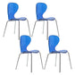 Modern Plastic Solid Back Side Chair 33"H Dining Chair with 4 Legs for Restaurant Blue-Clear 4 Piece Set Clearhalo ' kitchen&dining_furn' 'Dining Chairs' 'Dining Tables & Seating' 'dining_chair' 'furn' 'furn_dining_chair' 'Furniture' 'furniture_dining_chair' 'Kitchen & Dining Furniture' 'kitchen' 3494332