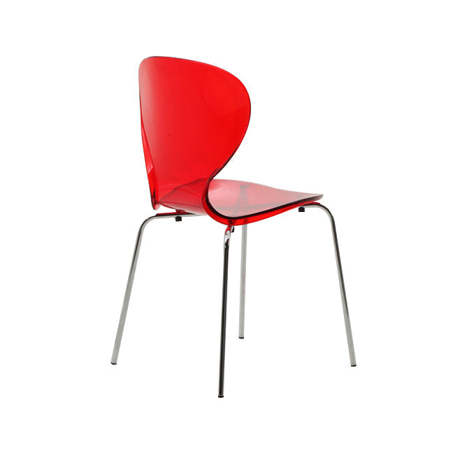 Modern Plastic Solid Back Side Chair 33"H Dining Chair with 4 Legs for Restaurant Red Clear 1 Piece Clearhalo ' kitchen&dining_furn' 'Dining Chairs' 'Dining Tables & Seating' 'dining_chair' 'furn' 'furn_dining_chair' 'Furniture' 'furniture_dining_chair' 'Kitchen & Dining Furniture' 'kitchen' 3494335