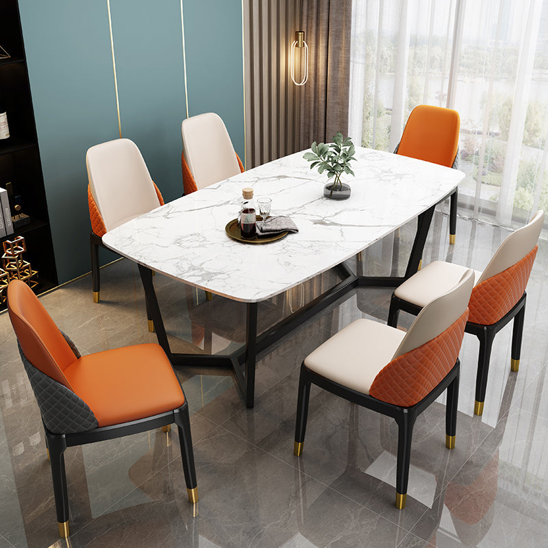 Nordic Style Chairs Polyurethane Parsons Dining Chair with Wood Legs for Kitchen Clearhalo ' kitchen&dining_furn' 'Dining Chairs' 'Dining Tables & Seating' 'dining_chair' 'furn' 'furn_dining_chair' 'Furniture' 'furniture_dining_chair' 'Kitchen & Dining Furniture' 'kitchen' 3503654