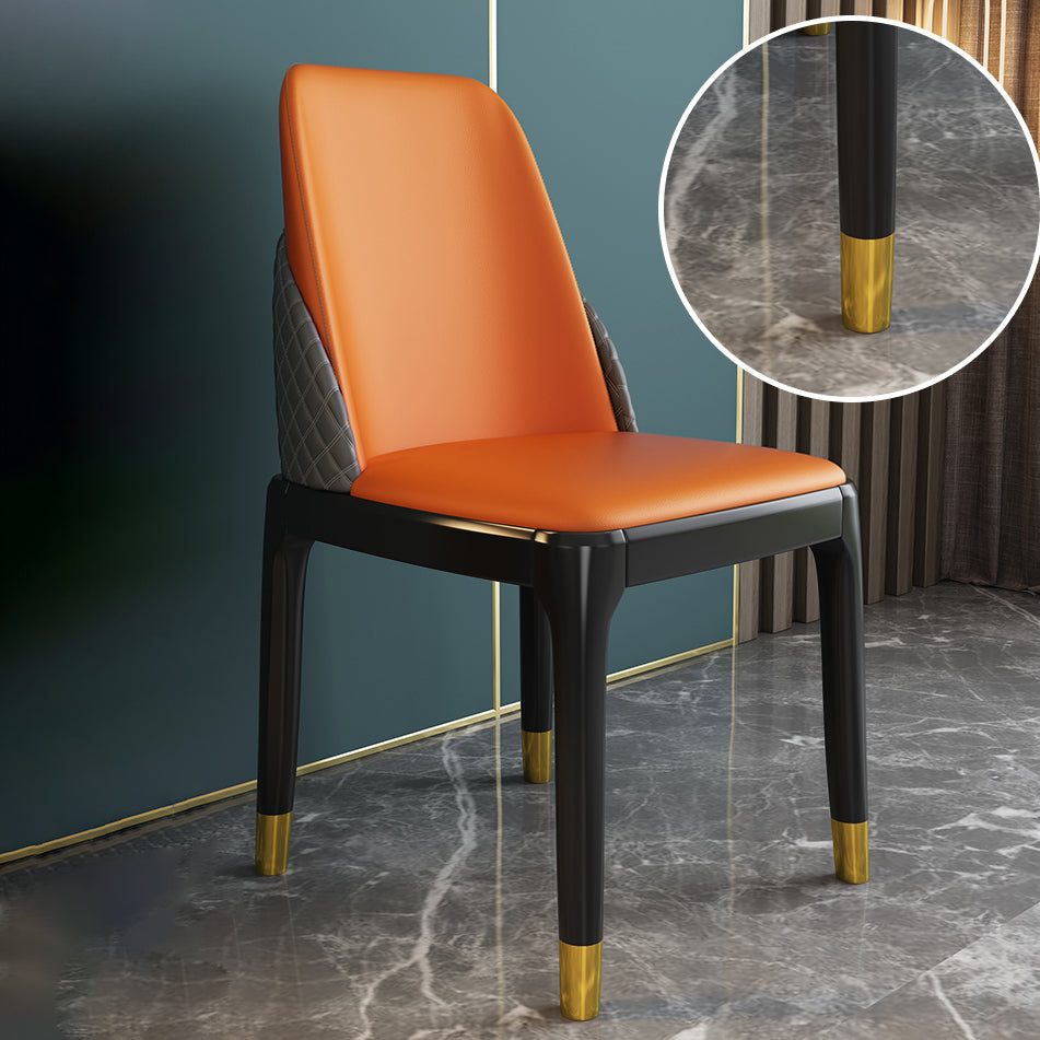 Nordic Style Chairs Polyurethane Parsons Dining Chair with Wood Legs for Kitchen Clearhalo ' kitchen&dining_furn' 'Dining Chairs' 'Dining Tables & Seating' 'dining_chair' 'furn' 'furn_dining_chair' 'Furniture' 'furniture_dining_chair' 'Kitchen & Dining Furniture' 'kitchen' 3503656