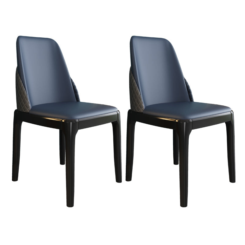 Nordic Style Chairs Polyurethane Parsons Dining Chair with Wood Legs for Kitchen Blue 2 Piece Set Black Clearhalo ' kitchen&dining_furn' 'Dining Chairs' 'Dining Tables & Seating' 'dining_chair' 'furn' 'furn_dining_chair' 'Furniture' 'furniture_dining_chair' 'Kitchen & Dining Furniture' 'kitchen' 3503659