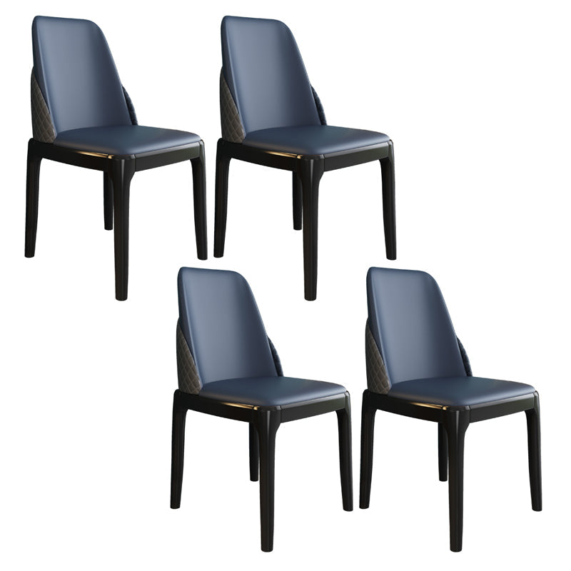 Nordic Style Chairs Polyurethane Parsons Dining Chair with Wood Legs for Kitchen Blue 4 Piece Set Black Clearhalo ' kitchen&dining_furn' 'Dining Chairs' 'Dining Tables & Seating' 'dining_chair' 'furn' 'furn_dining_chair' 'Furniture' 'furniture_dining_chair' 'Kitchen & Dining Furniture' 'kitchen' 3503660
