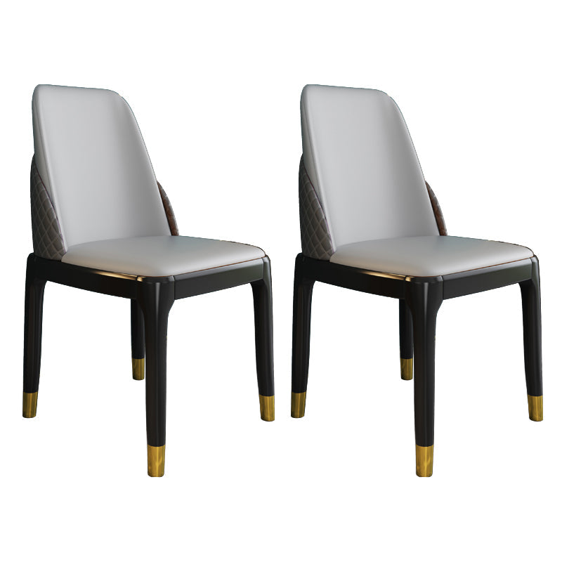 Nordic Style Chairs Polyurethane Parsons Dining Chair with Wood Legs for Kitchen Light Gray 2 Piece Set Brass Gold Clearhalo ' kitchen&dining_furn' 'Dining Chairs' 'Dining Tables & Seating' 'dining_chair' 'furn' 'furn_dining_chair' 'Furniture' 'furniture_dining_chair' 'Kitchen & Dining Furniture' 'kitchen' 3503672