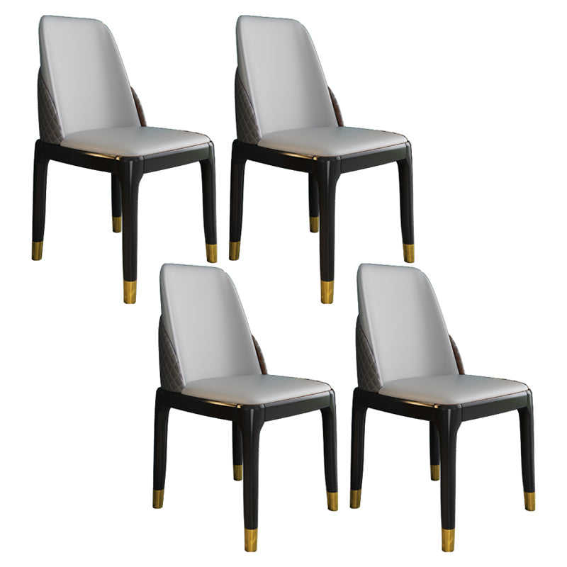Nordic Style Chairs Polyurethane Parsons Dining Chair with Wood Legs for Kitchen Light Gray 4 Piece Set Brass Gold Clearhalo ' kitchen&dining_furn' 'Dining Chairs' 'Dining Tables & Seating' 'dining_chair' 'furn' 'furn_dining_chair' 'Furniture' 'furniture_dining_chair' 'Kitchen & Dining Furniture' 'kitchen' 3503673