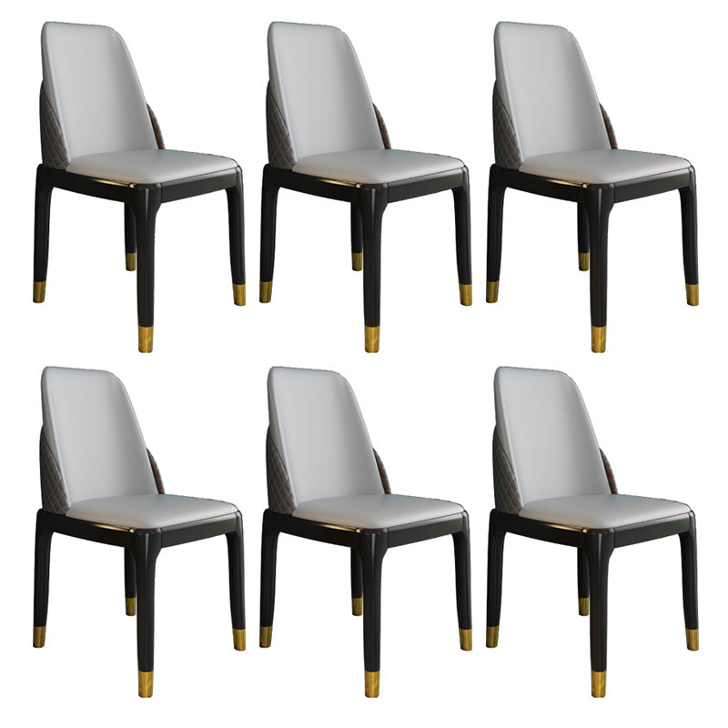Nordic Style Chairs Polyurethane Parsons Dining Chair with Wood Legs for Kitchen Light Gray 6 Piece Set Brass Gold Clearhalo ' kitchen&dining_furn' 'Dining Chairs' 'Dining Tables & Seating' 'dining_chair' 'furn' 'furn_dining_chair' 'Furniture' 'furniture_dining_chair' 'Kitchen & Dining Furniture' 'kitchen' 3503674