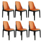 Nordic Style Chairs Polyurethane Parsons Dining Chair with Wood Legs for Kitchen Orange 6 Piece Set Black Clearhalo ' kitchen&dining_furn' 'Dining Chairs' 'Dining Tables & Seating' 'dining_chair' 'furn' 'furn_dining_chair' 'Furniture' 'furniture_dining_chair' 'Kitchen & Dining Furniture' 'kitchen' 3503680