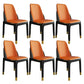 Nordic Style Chairs Polyurethane Parsons Dining Chair with Wood Legs for Kitchen Orange 6 Piece Set Brass Gold Clearhalo ' kitchen&dining_furn' 'Dining Chairs' 'Dining Tables & Seating' 'dining_chair' 'furn' 'furn_dining_chair' 'Furniture' 'furniture_dining_chair' 'Kitchen & Dining Furniture' 'kitchen' 3503683