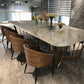 Modern Sintered Stone Dining Room Set with Rectangle Table and Gold Legs Dining Set Clearhalo 'Dining Room Sets' 'Dining Tables & Seating' 'dining_room_set' 'furn' 'furn_dining_room_set' 'Furniture' 'furniture_dining_room_set' 'Kitchen & Dining Furniture' 'kitchen&dining_furn' 'kitchen' 3503857