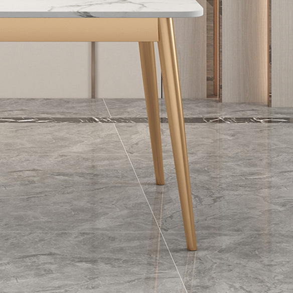 Traditional Sintered Stone Top Dining Set with 4 Gold Metallic Legs for Dining Furniture Clearhalo 'Dining Room Sets' 'Dining Tables & Seating' 'dining_room_set' 'furn' 'furn_dining_room_set' 'Furniture' 'furniture_dining_room_set' 'Kitchen & Dining Furniture' 'kitchen&dining_furn' 'kitchen' 3503862