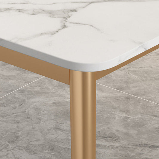Traditional Sintered Stone Top Dining Set with 4 Gold Metallic Legs for Dining Furniture Clearhalo 'Dining Room Sets' 'Dining Tables & Seating' 'dining_room_set' 'furn' 'furn_dining_room_set' 'Furniture' 'furniture_dining_room_set' 'Kitchen & Dining Furniture' 'kitchen&dining_furn' 'kitchen' 3503864