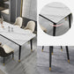 Scandinavian White Slate Dining Table Rectangular Dining Table with Four-leg Metal Base Clearhalo 'Dining Room Sets' 'Dining Tables & Seating' 'dining_room_set' 'furn' 'furn_dining_room_set' 'Furniture' 'furniture_dining_room_set' 'Kitchen & Dining Furniture' 'kitchen&dining_furn' 'kitchen' 3503865