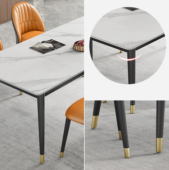 Modern Style Sintered Stone Dining¬†Room¬†Set with Rectangle Shape Dining Table Furniture Clearhalo 'Dining Room Sets' 'Dining Tables & Seating' 'dining_room_set' 'furn' 'furn_dining_room_set' 'Furniture' 'furniture_dining_room_set' 'Kitchen & Dining Furniture' 'kitchen&dining_furn' 'kitchen' 3503867