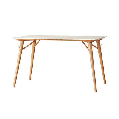 Modern Fixed Dining¬†Room¬†Table¬†Set Solid Wood Top Kitchen Dining Furniture with 4 Legs Base Table Only Clearhalo 'Dining Room Sets' 'Dining Tables & Seating' 'dining_room_set' 'furn' 'furn_dining_room_set' 'Furniture' 'furniture_dining_room_set' 'Kitchen & Dining Furniture' 'kitchen&dining_furn' 'kitchen' 3503870