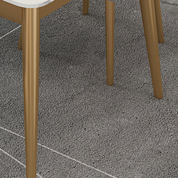 Contemporary Rectangle Shape Standard Dining Set Sintered Stone Kitchen Dining Set in White Clearhalo 'Dining Room Sets' 'Dining Tables & Seating' 'dining_room_set' 'furn' 'furn_dining_room_set' 'Furniture' 'furniture_dining_room_set' 'Kitchen & Dining Furniture' 'kitchen&dining_furn' 'kitchen' 3503871