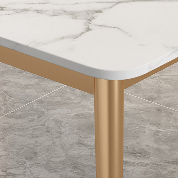 Modern Sintered Stone Top Standard Dining Set White Kitchen Dining Set with 4 Legs Table Clearhalo 'Dining Room Sets' 'Dining Tables & Seating' 'dining_room_set' 'furn' 'furn_dining_room_set' 'Furniture' 'furniture_dining_room_set' 'Kitchen & Dining Furniture' 'kitchen&dining_furn' 'kitchen' 3503873